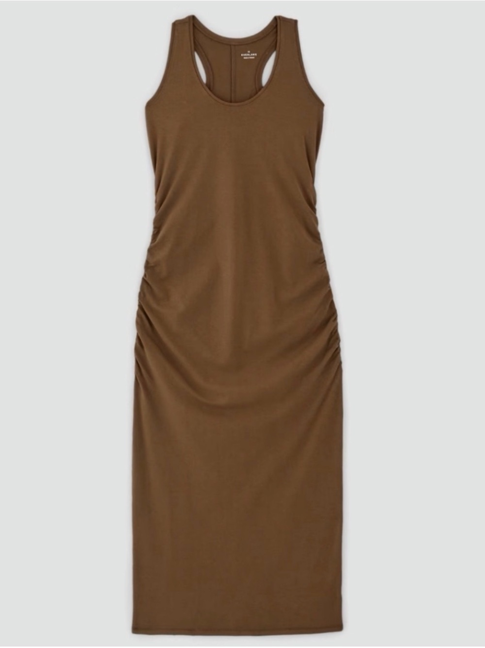 Everlane Brown Racerback Midi Tank Dress